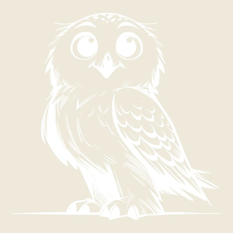 Putzige Schnee-Eule Bleistift Skizze