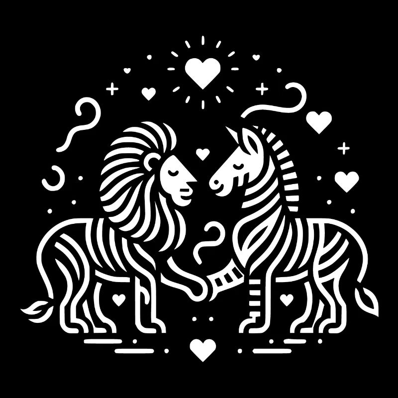 Löwe und Zebra Liebe und Freundschaft