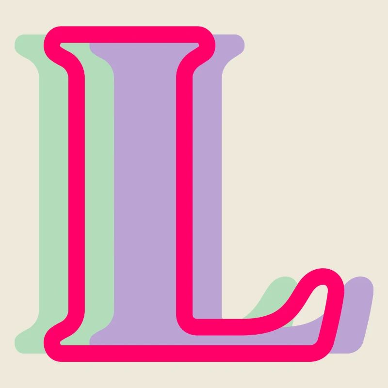 Multicolored letter l