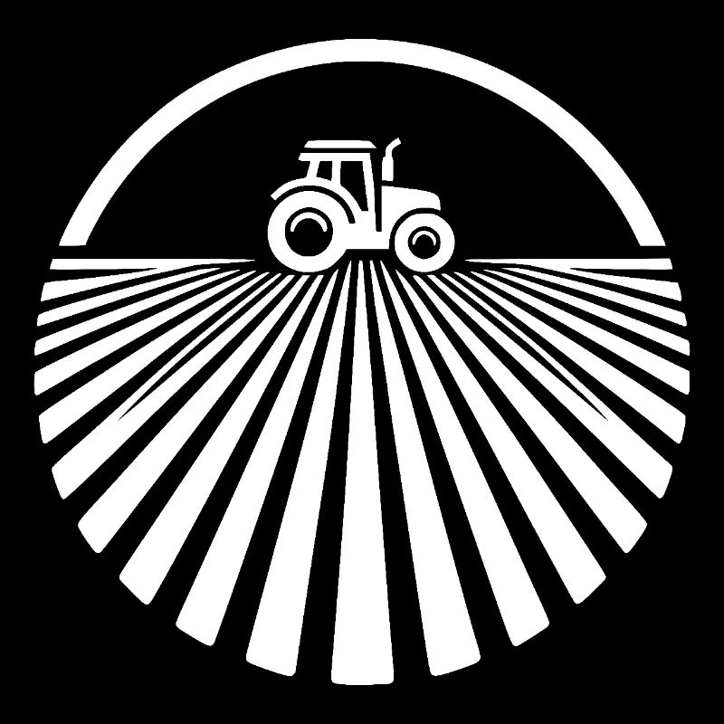 Agricultural logo with tractor