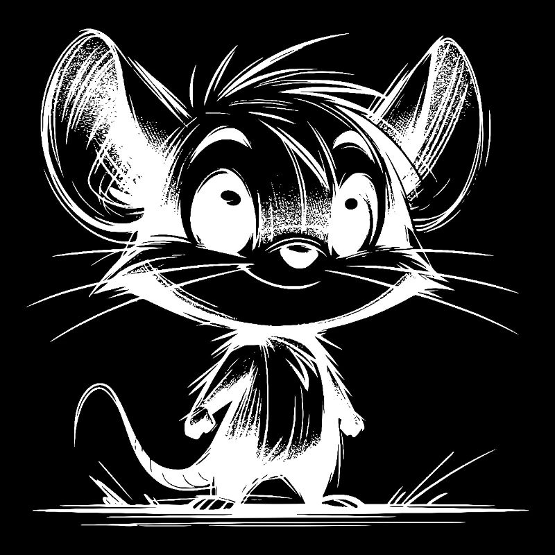 Souris bébé et oreilles dessin Style crayon