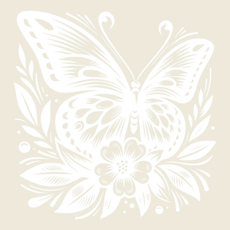 Conception de tatouage floral avec papillon