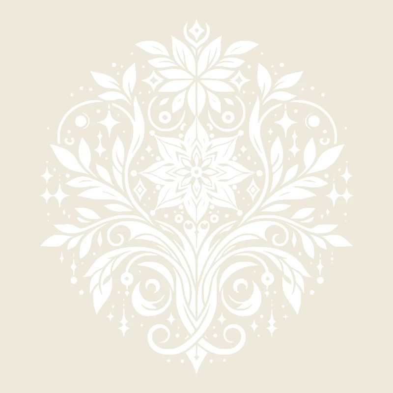 Stylish tattoo ornament with floral elements