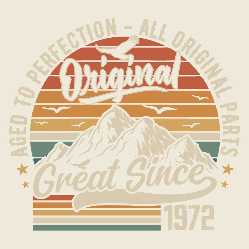 Vintage Born in 1972 | 53rd Anniversary Gift 1972