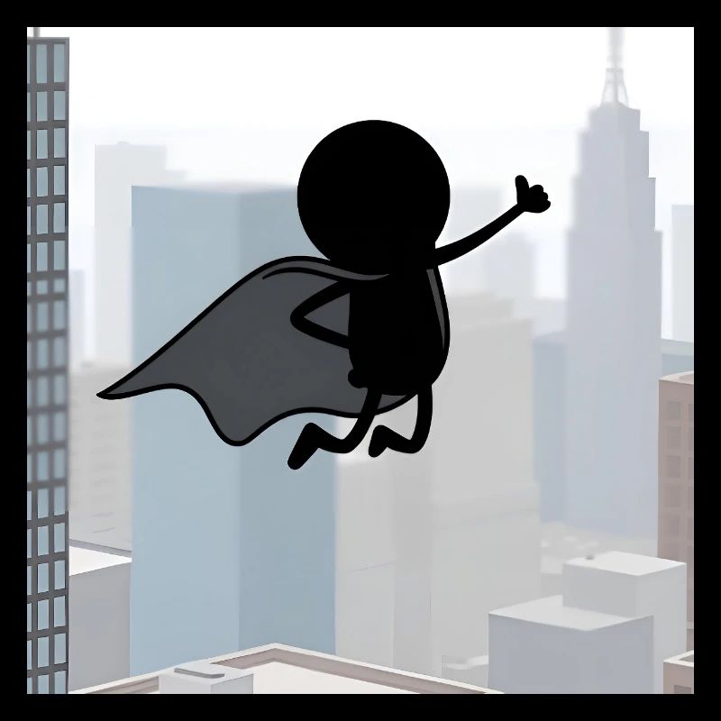 Super-Strichmännchen in der Stadt