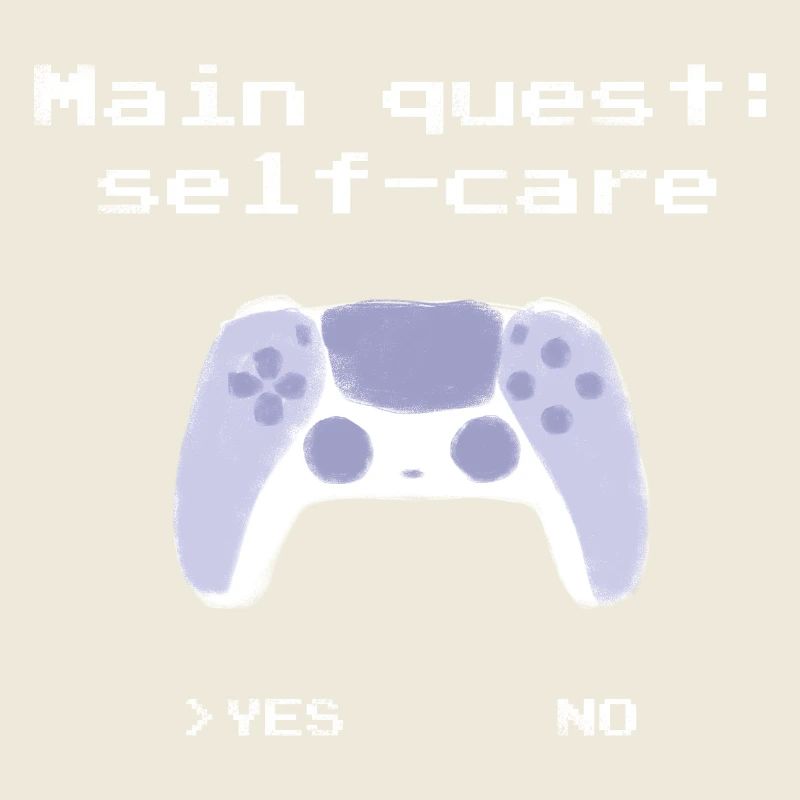 Hauptquest Self-Care: Retro-Design mit Controller