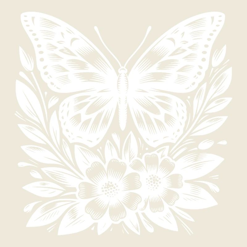 Eleganter Schmetterling mit Tattoo Blumen