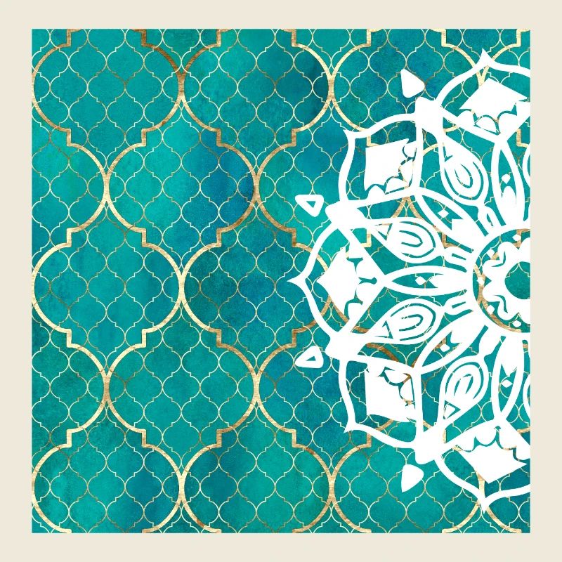 Teal Mandala Moroccan Art