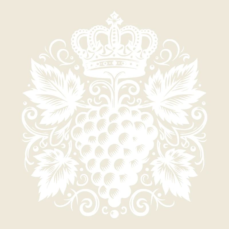Grapes motif with elegance and crown