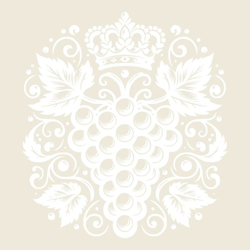 Grapes with elegance and crown in decorative style