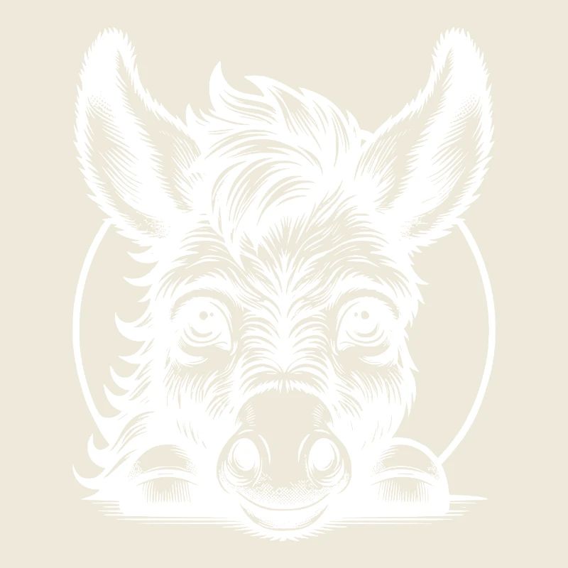 Cute donkey drawing with fine details