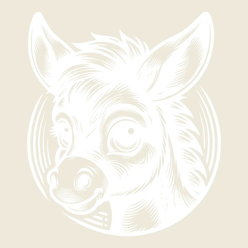 Little cute comic donkey with big eyes