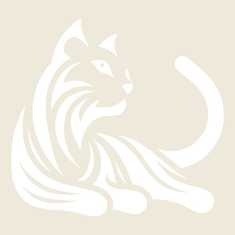 Portrait de chat Style de tatouage minimaliste