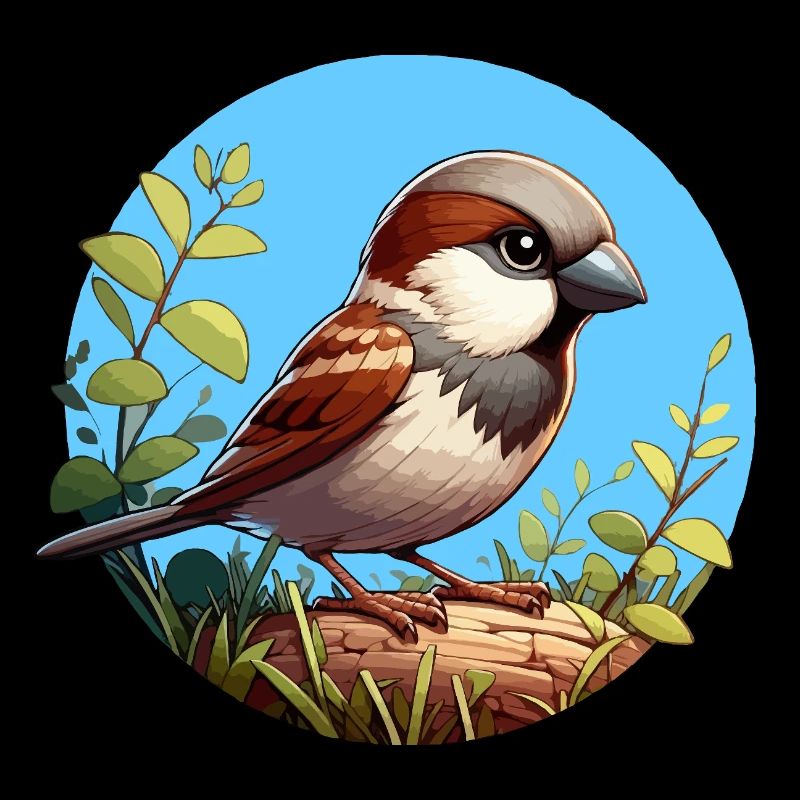 Spatz auf einem Ast