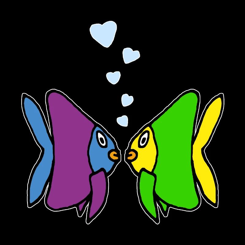 Lovers in love fish aquarium