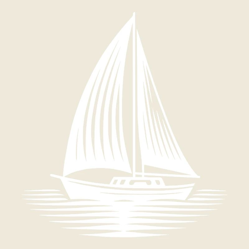 Sailboat in calm seas on the horizon
