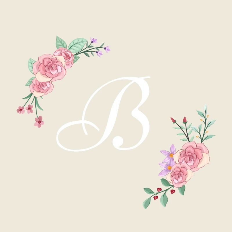 Rosa Blumenbuchstabe b