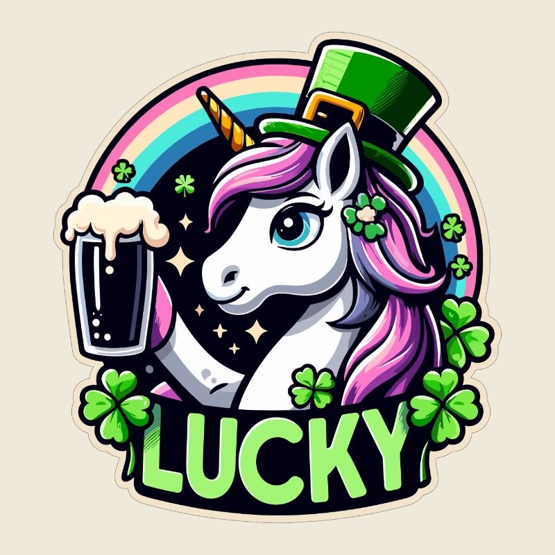St. Patrick’s Day Leprechaun Einhorn Glücklich