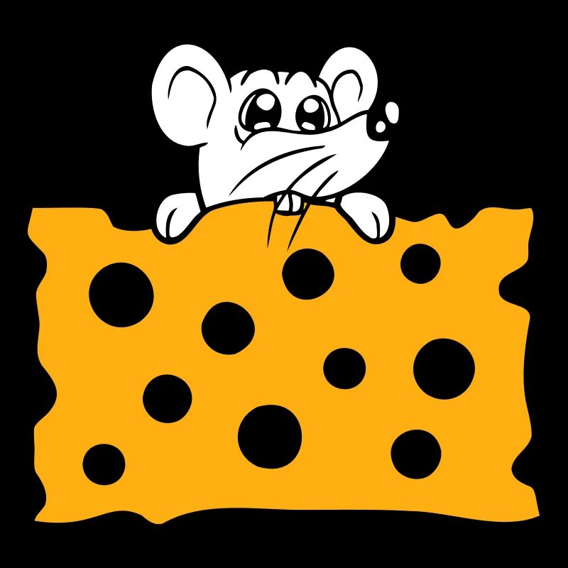 Maus isst riesigen Löcher Käse hunger essen lecker