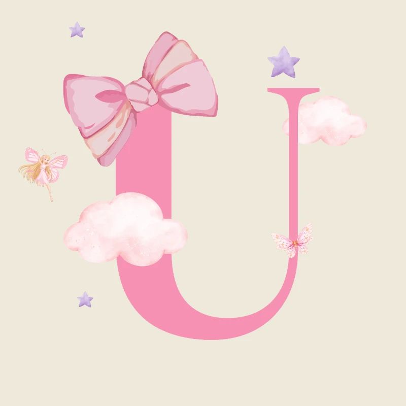 Letter u Pink Clouds