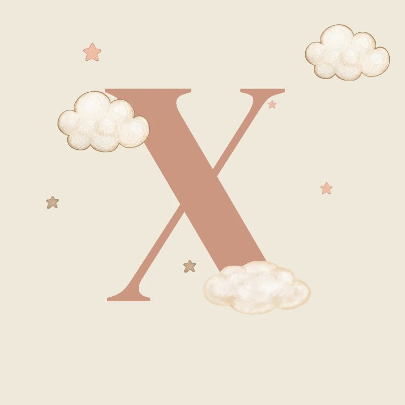 Letter x clouds stars
