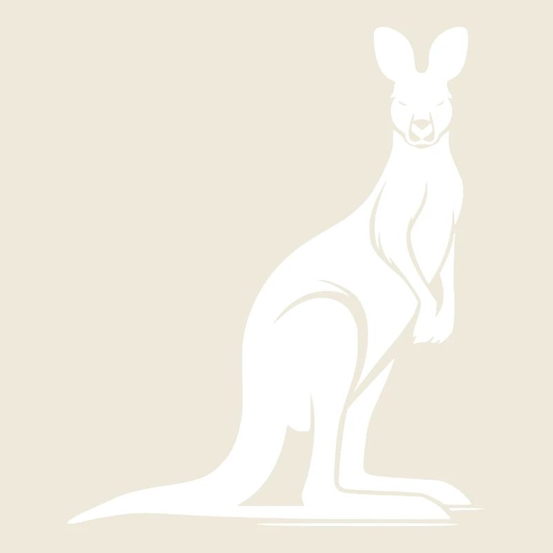 Wild animal silhouette with typical kangaroo pose