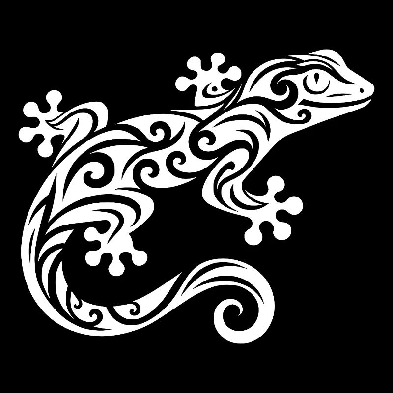 Gecko mignon dans le style de tatouage tribal