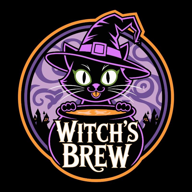 Breuvage de la sorcière – Chat sorcière mystique