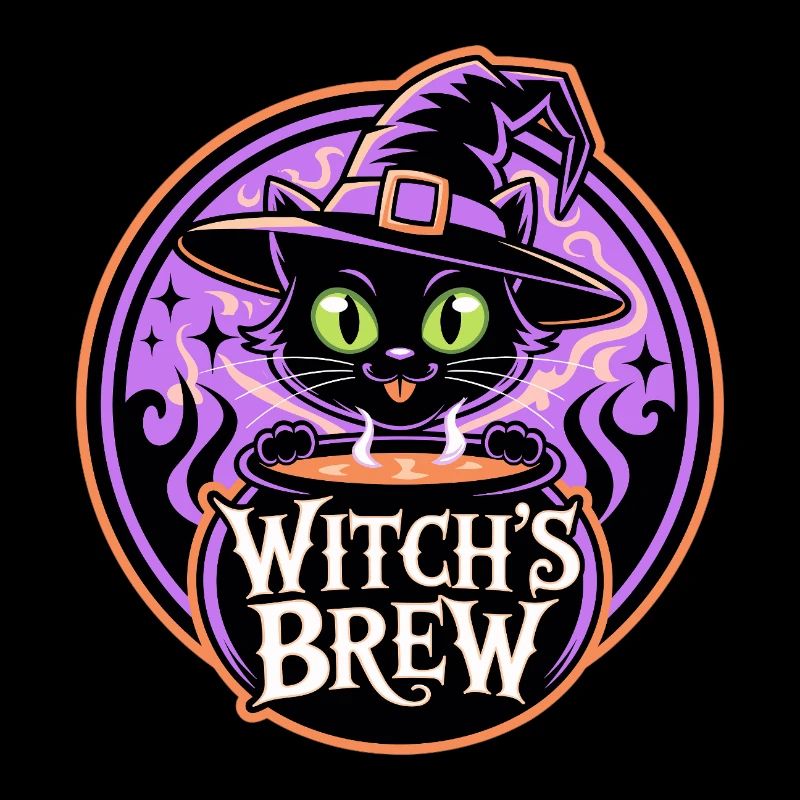 Breuvage de la sorcière – Chat sorcière mystique