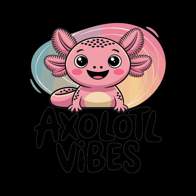 Axolotl Vibes – Süßes Salamander Cartoon
