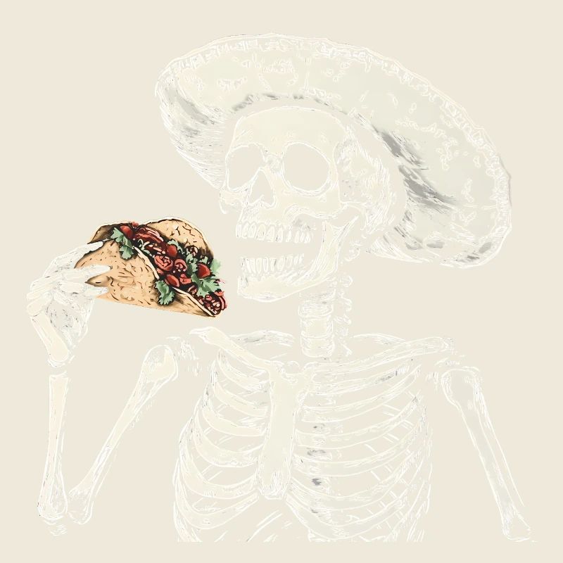 Skelett Taco Mexikanisches Essen Sombrero