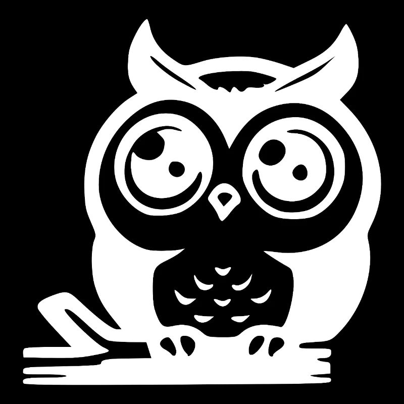 Hibou mignon de dessin animé avec des yeux mignons