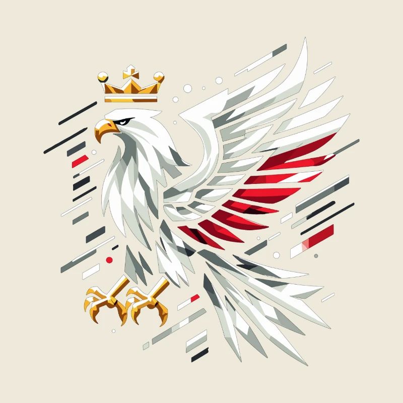 Pologne Polska Aigle Drapeau Géométrie Cadeau