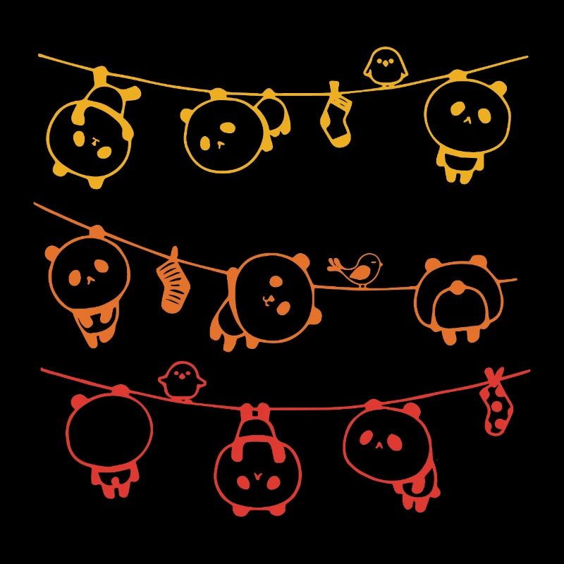 Drôle Panda Panda Ours Disant Lundi Cadeau