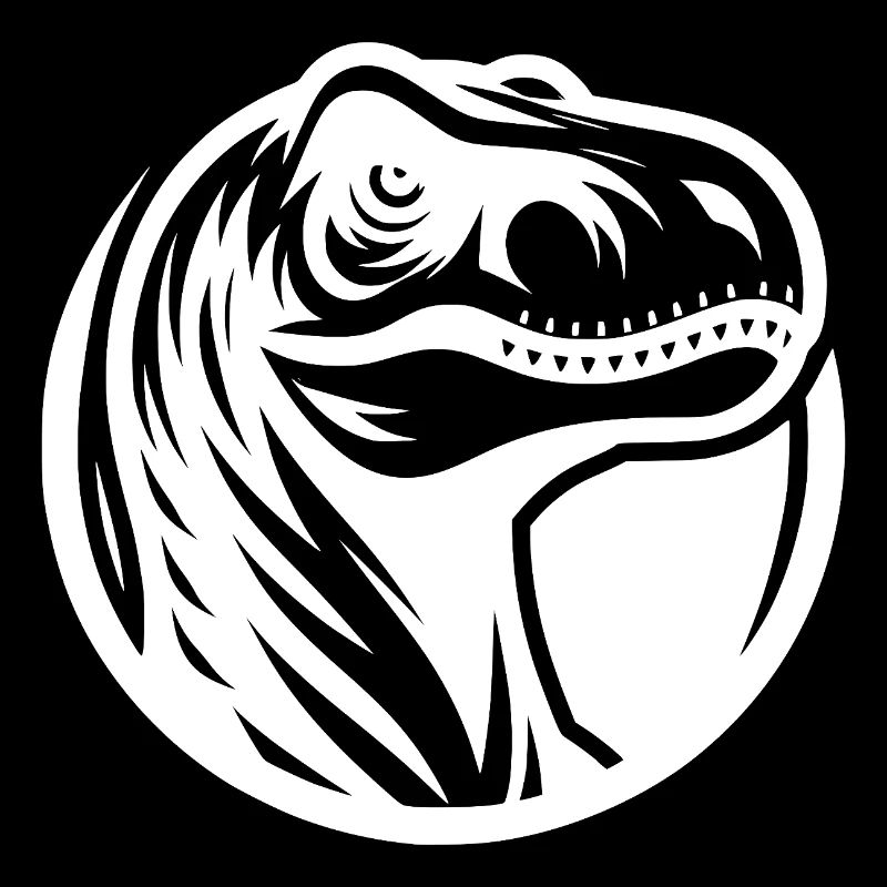Grinning Raptor Tattoo Logo Style