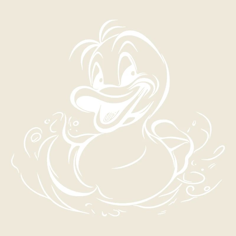 Cute swimming duck with funny grin