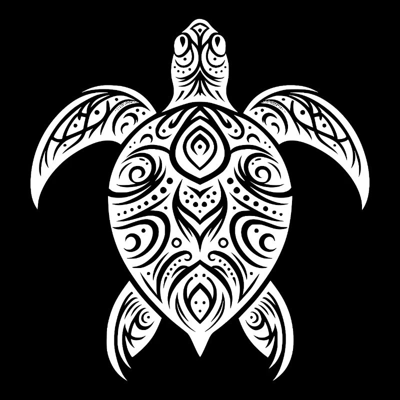 Mystical turtle with tribal elements