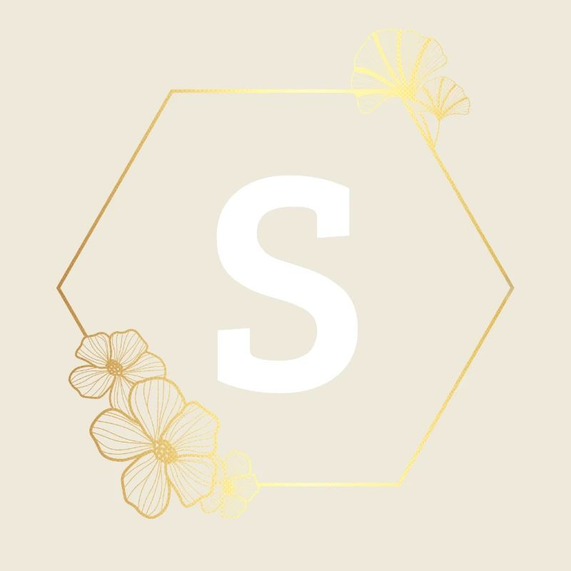 Letter s Gold Floral Frame