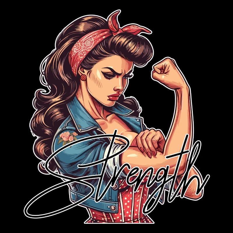 Strength Strong Woman Rockabilly Gift