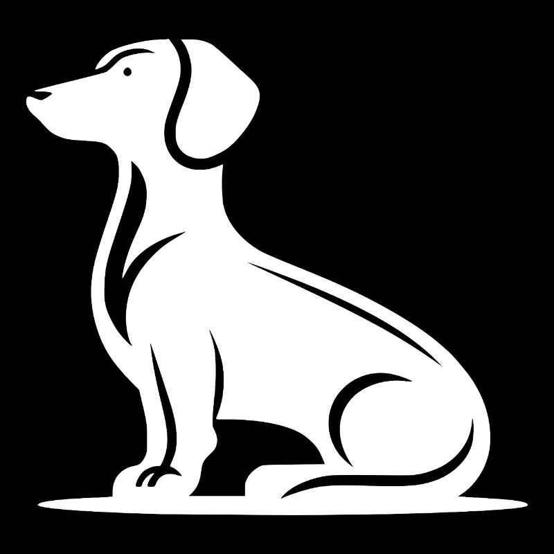 Schlichtes Hundemotiv Jagdhund Silhouette