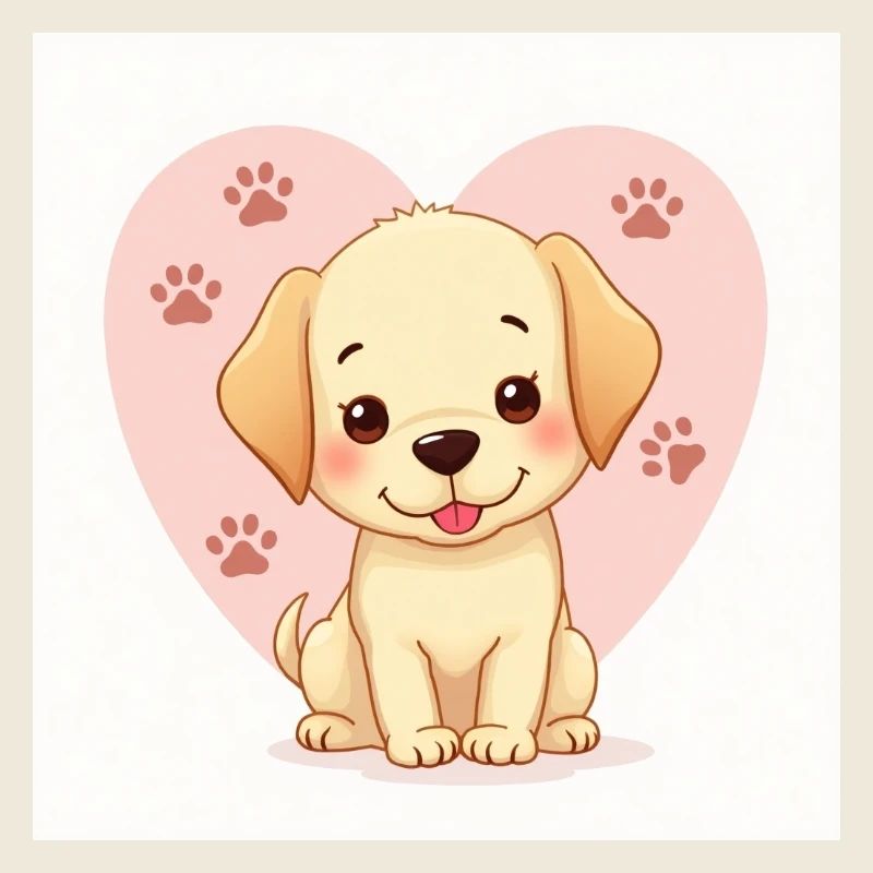 Flux Dev A whimsical pastelhued dog cute cartoon