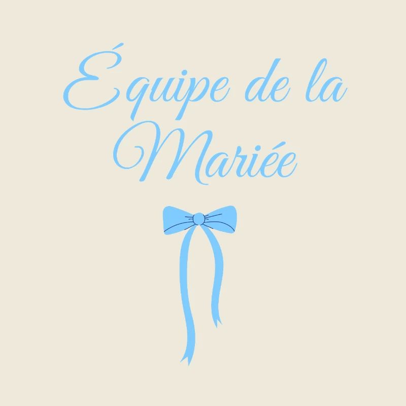 Équipe la mariée noeud bleu