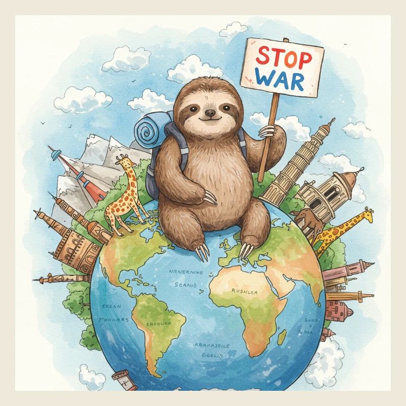 Sloth Wanderer Stop War