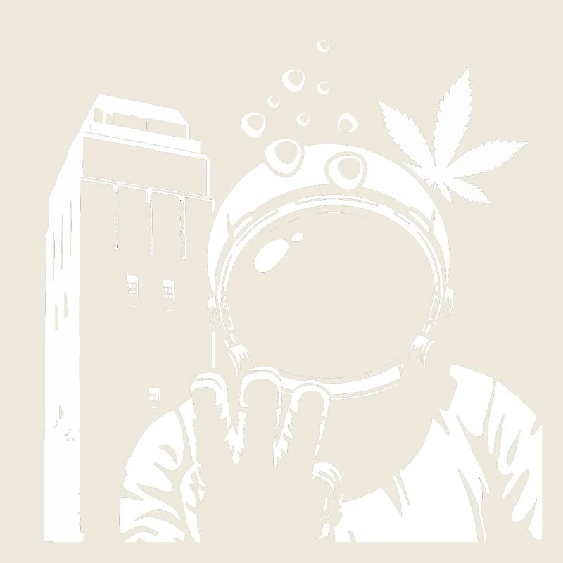 Austronaut Wasserturm und Hanf Weiß Transparent