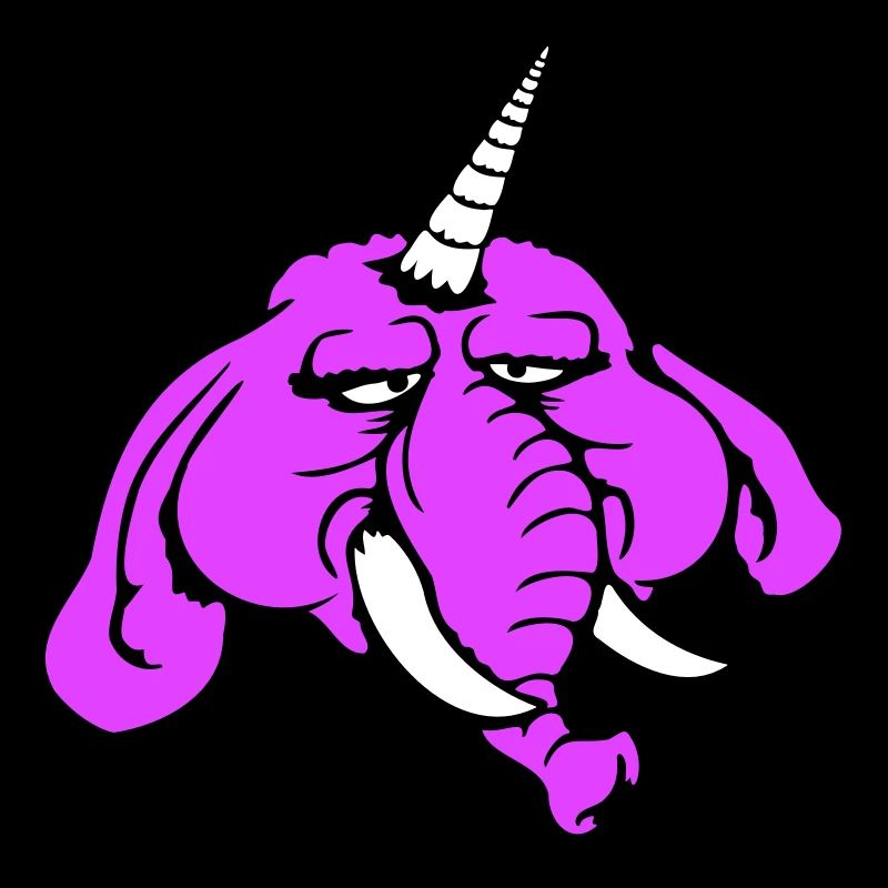 Unicorn, elephant, bad-tempered, angry, sad