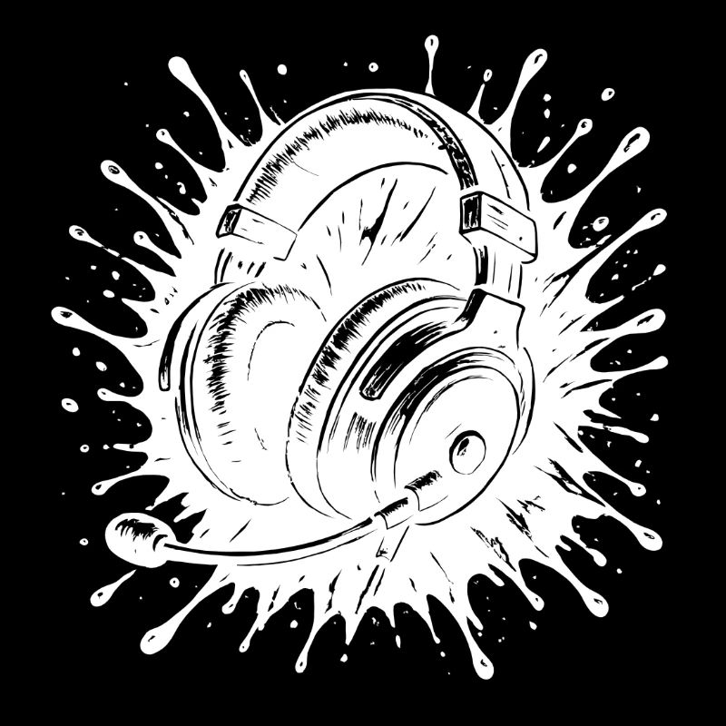 Headset in splatter style when sound hits