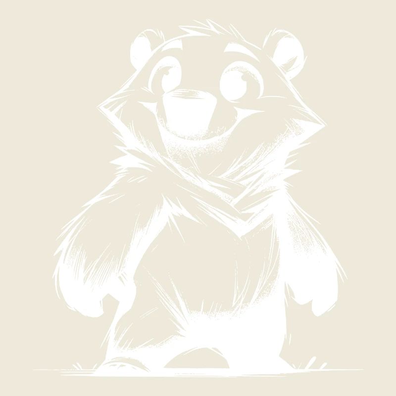 Friendly bear with a cheeky grin