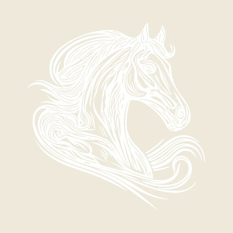 Stallion portrait with elegant mane in the wind