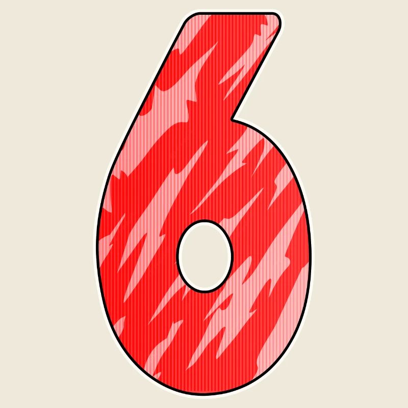 Nummer 6 Muster Rot
