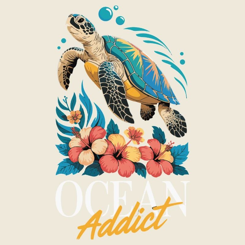 Sea Turtle Ocean Addict Design